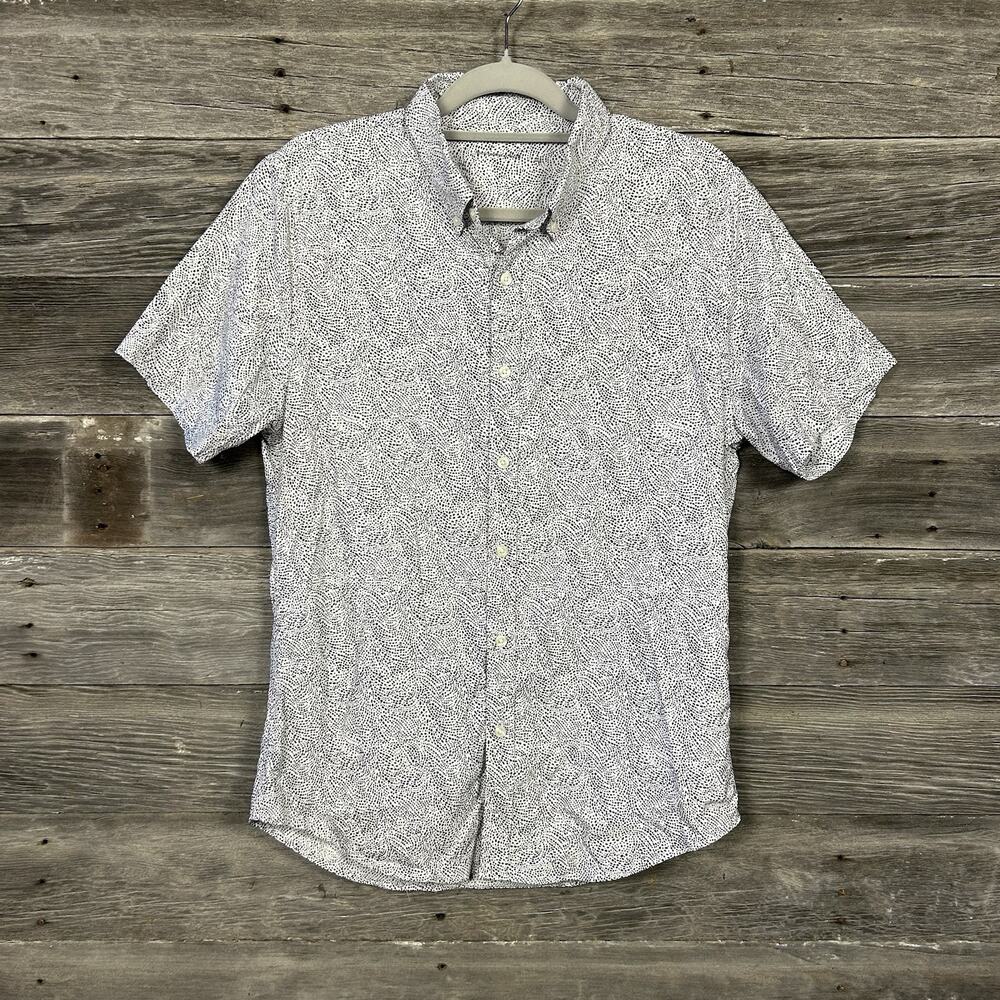 Abercrombie & Fitch Mens Shirt Large Dot Button Up Short Sleeve Casual Modern